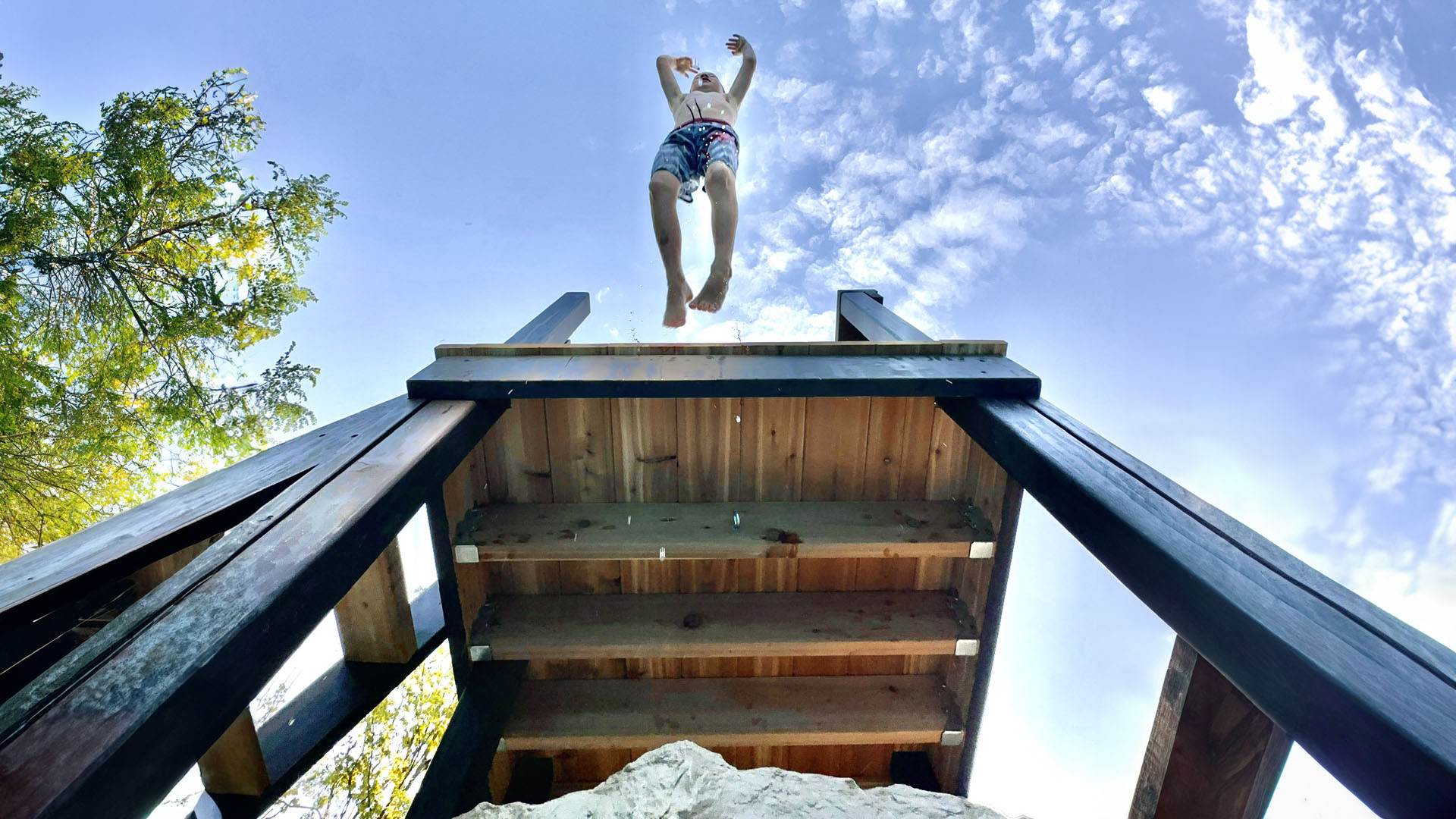 Watch the Cottage Coach build an epic jumping platform