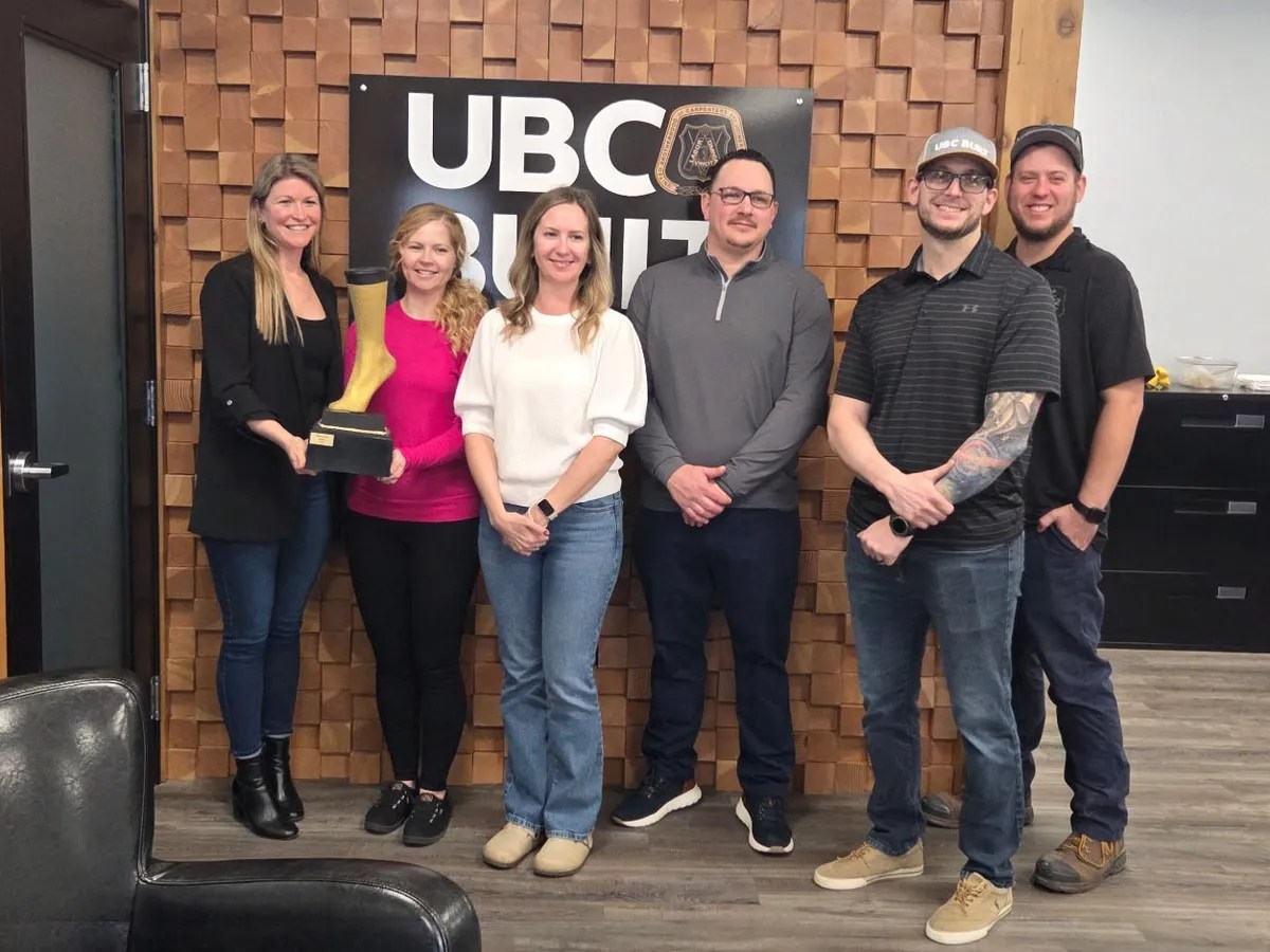 UBC Local 2222 accepts Golden Sock from Kincardine Community Living
