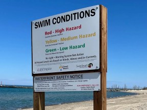 Ribbon-cutting set for water safety warning light at Kincardine beach