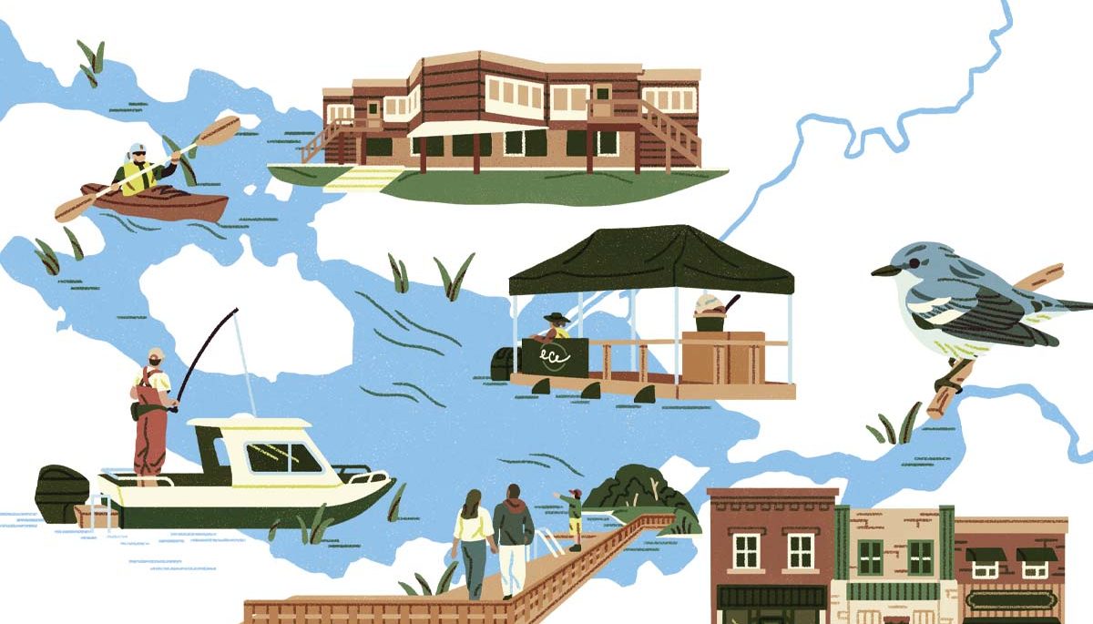 Kashagawigamog Lake is a haven for history lovers, art aficionados and…hockey players?