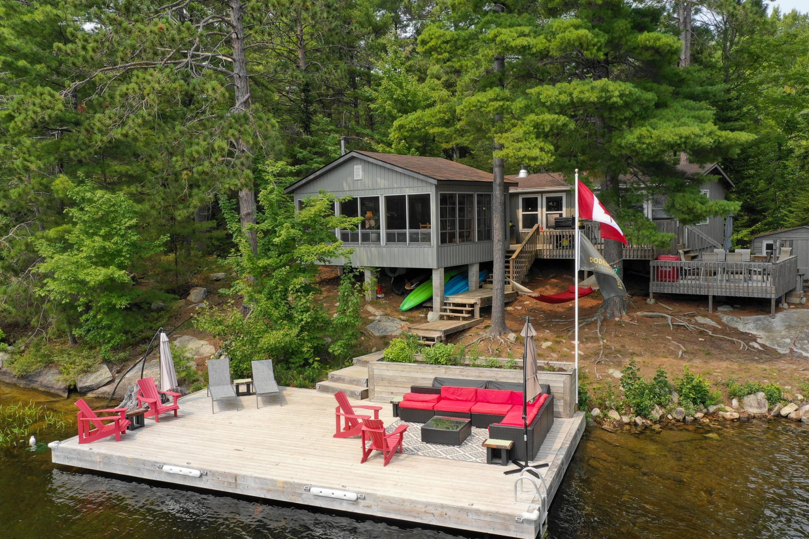 Unwind in this $699K Addington Highlands cottage with a barrel sauna on a quiet bay