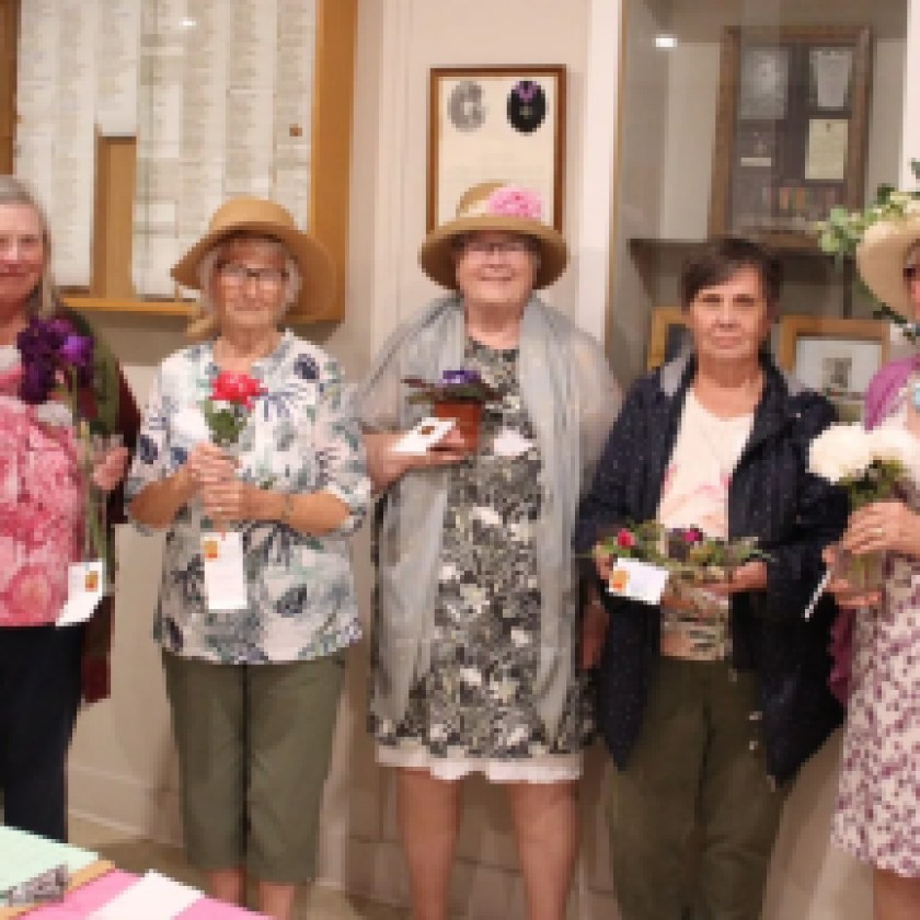 Indoor garden party held by Ripley and District Horticultural Society
